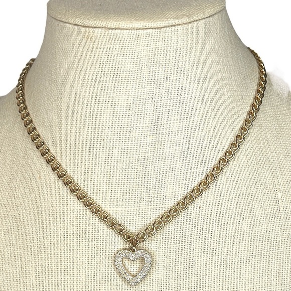 Sugarfix Jewelry - Sugarfix Pave Rhinestone Heart Gold Necklace
